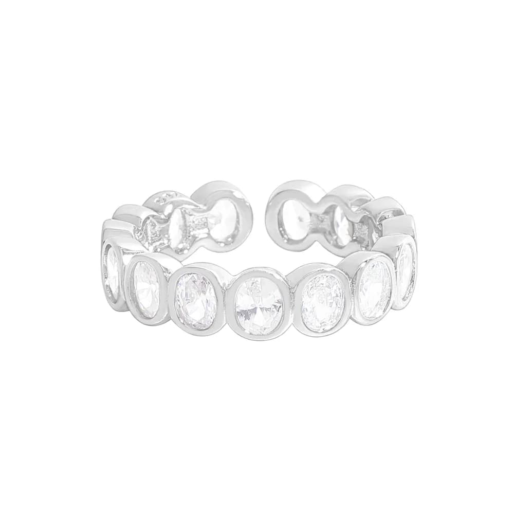 Bezel Circle Ring in Platinum — Sterling silver