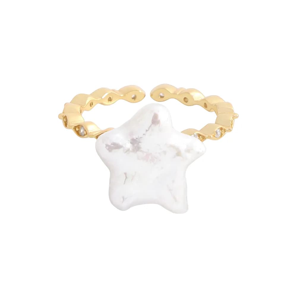 Star Pearl Ring in Gold — Sterling silver