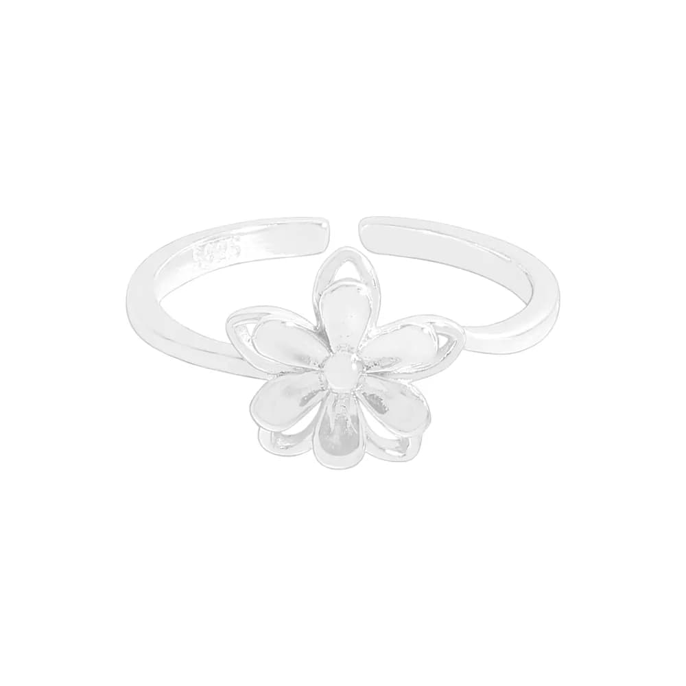 Silver Flower Ring in Silver — Sterling silver