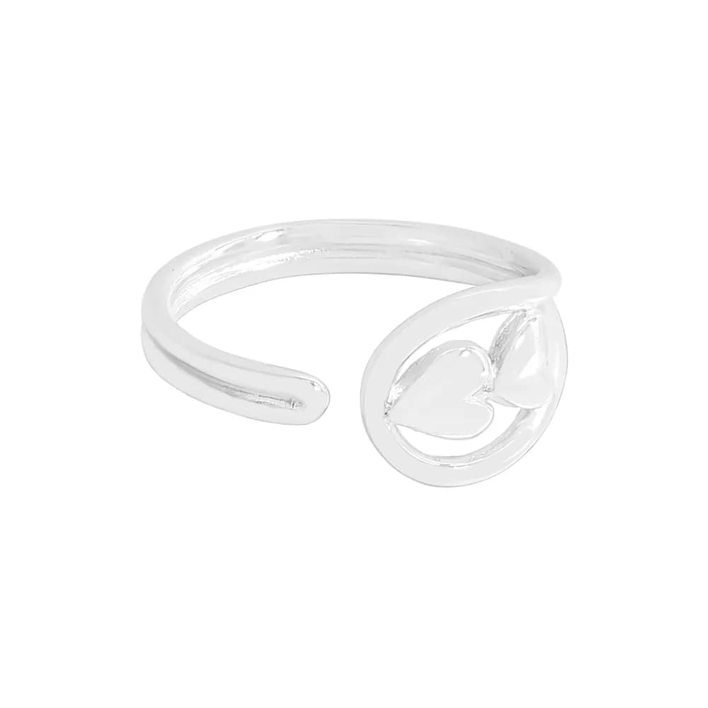 Heart Open Ring in Silver — Sterling silver