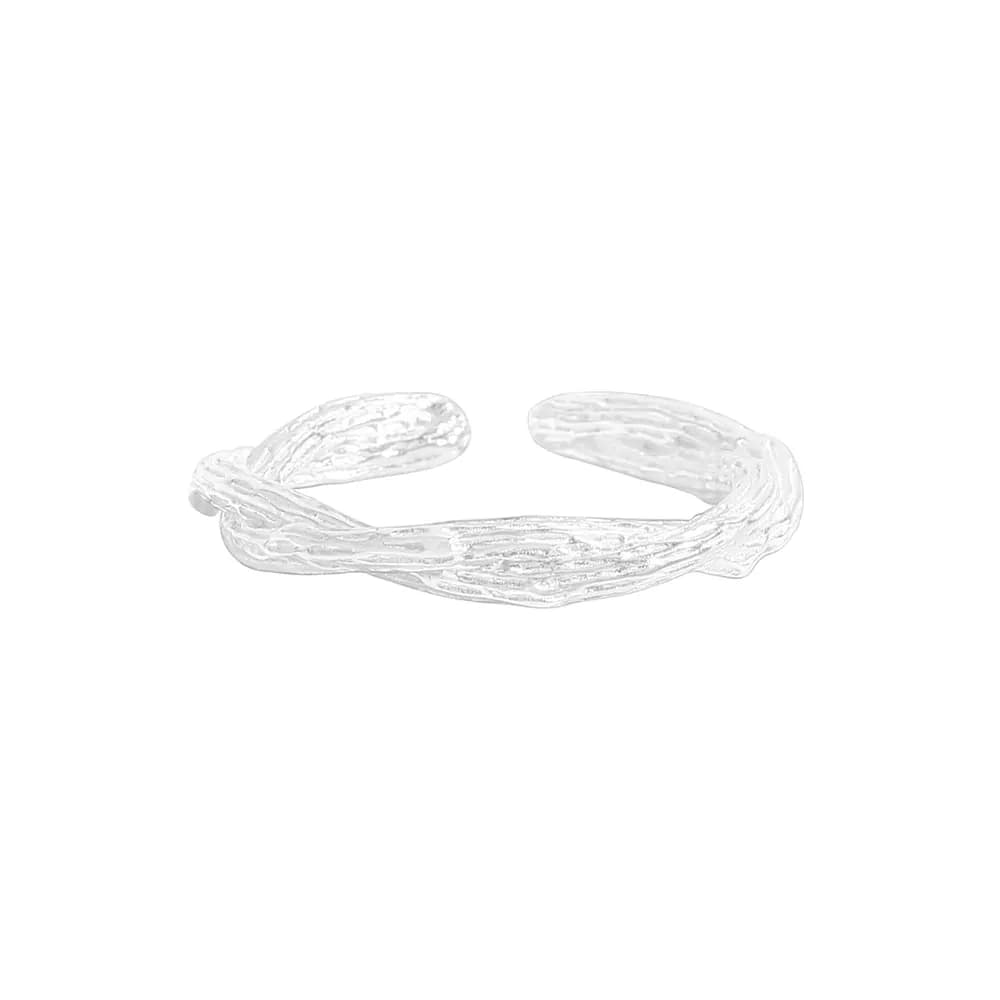 Textured Knot Ring in Silver — Sterling silver