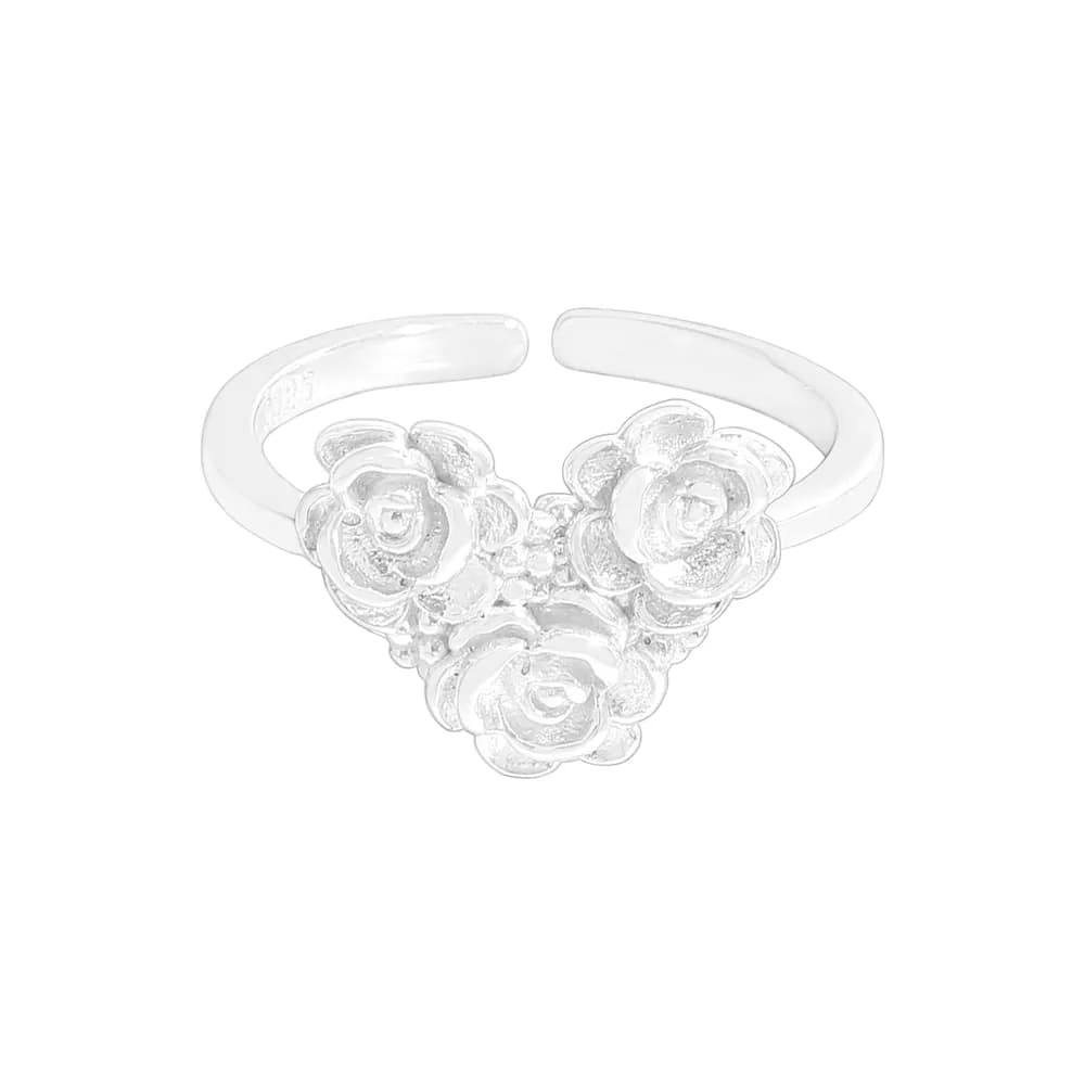 Rose Cluster Ring in Silver — Sterling silver