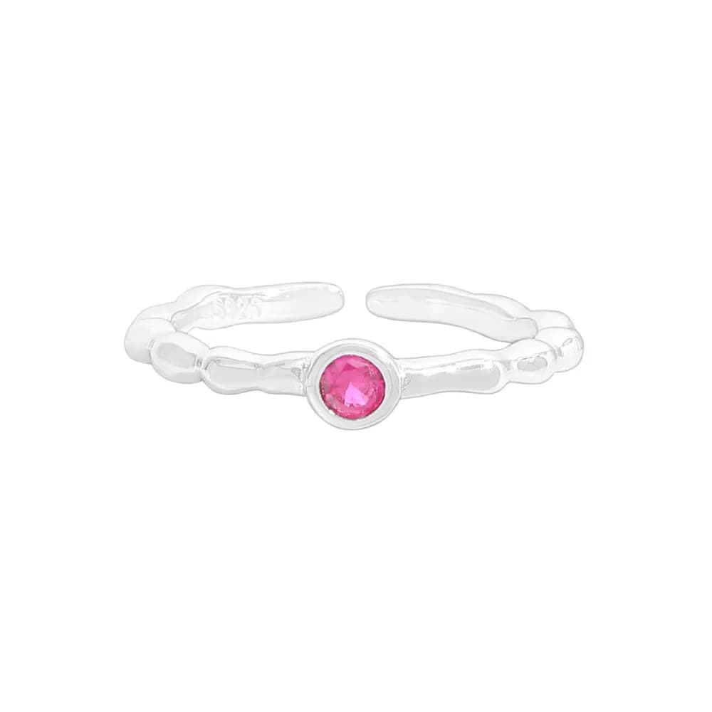 Pink Gem Bezel Ring in Silver — Sterling silver