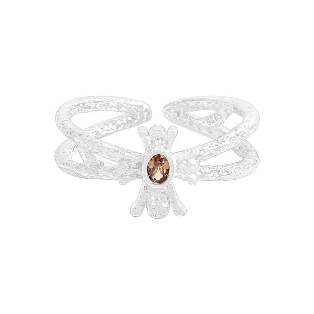 Crisscross Textured Ring in Silver — Sterling silver