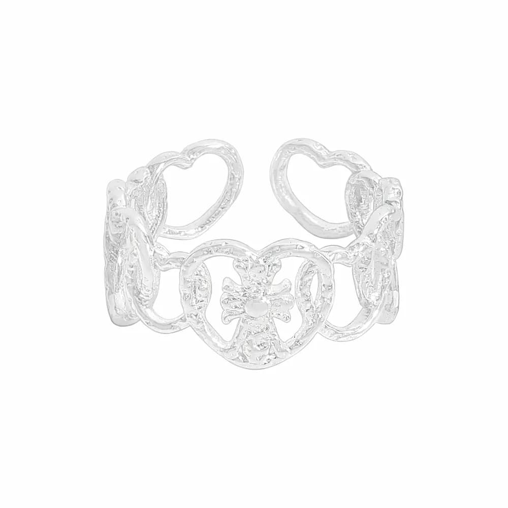 Interlocking Heart Ring in Silver — Sterling silver