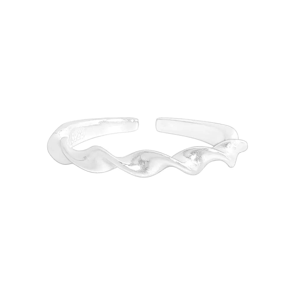 Twisted Wave Ring in Silver — Sterling silver