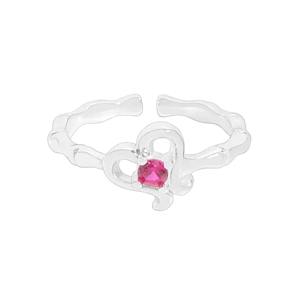 Scroll Heart Ring in Silver — Sterling silver