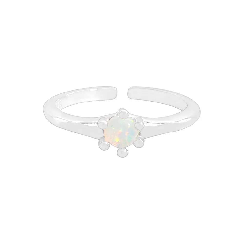 Opal Sunburst Ring in Silver — Sterling silver