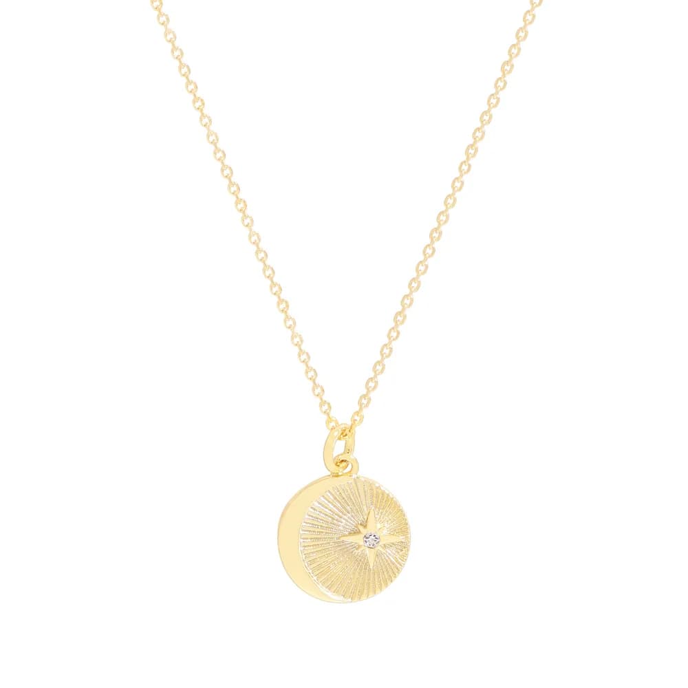 Sunburst Star Pendant in Gold — Sterling silver