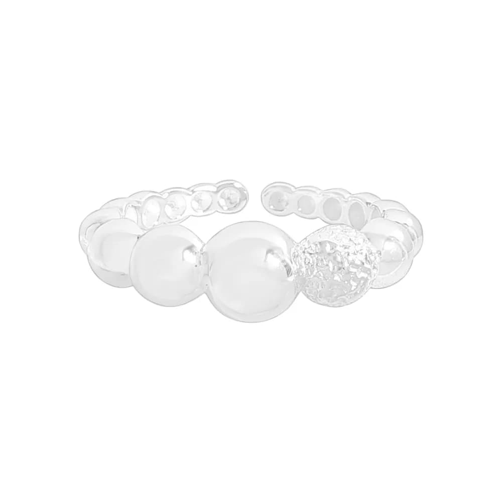 Beaded Sphere Ring in Silver — Sterling silver