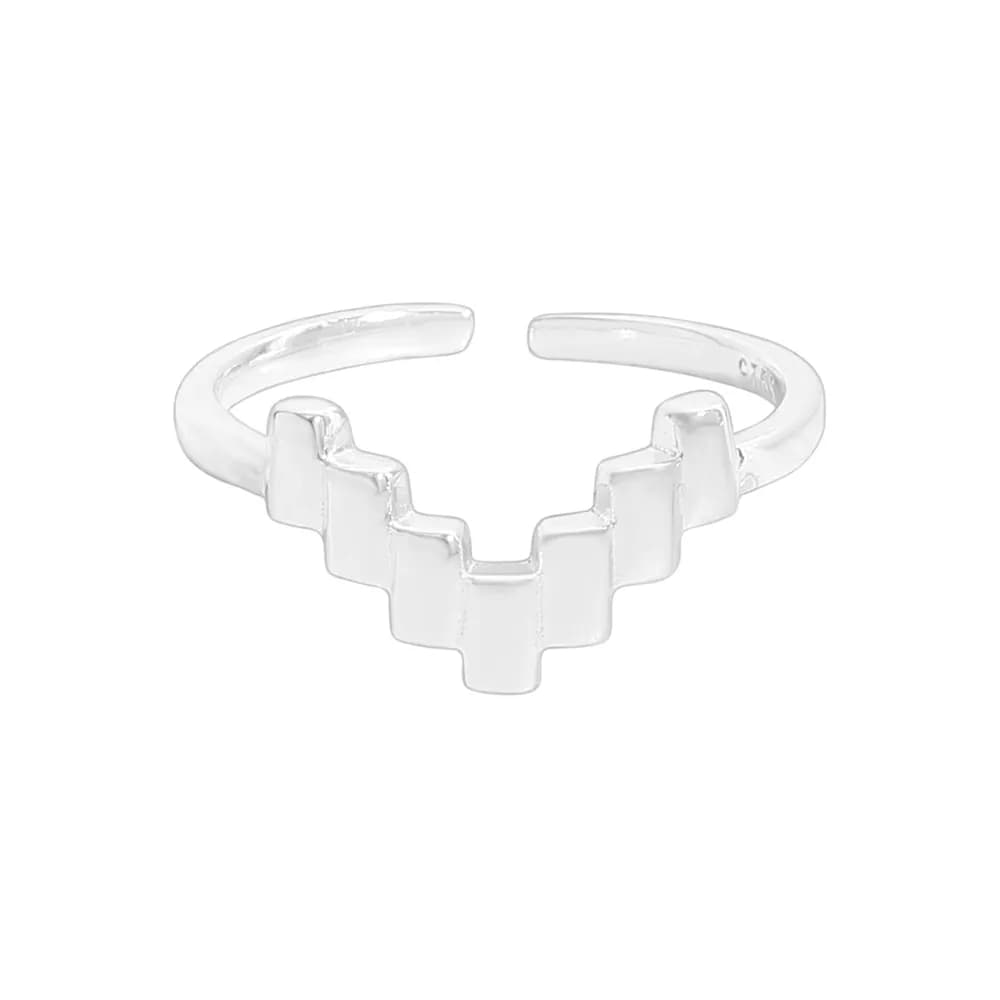 Staircase Step Ring in Silver — Sterling silver