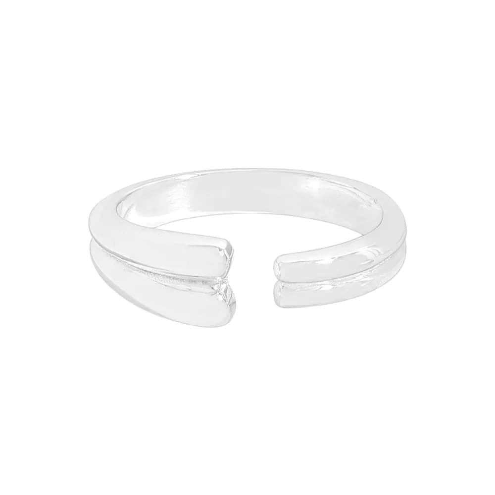 Open Cuff Ring in Silver — Sterling silver