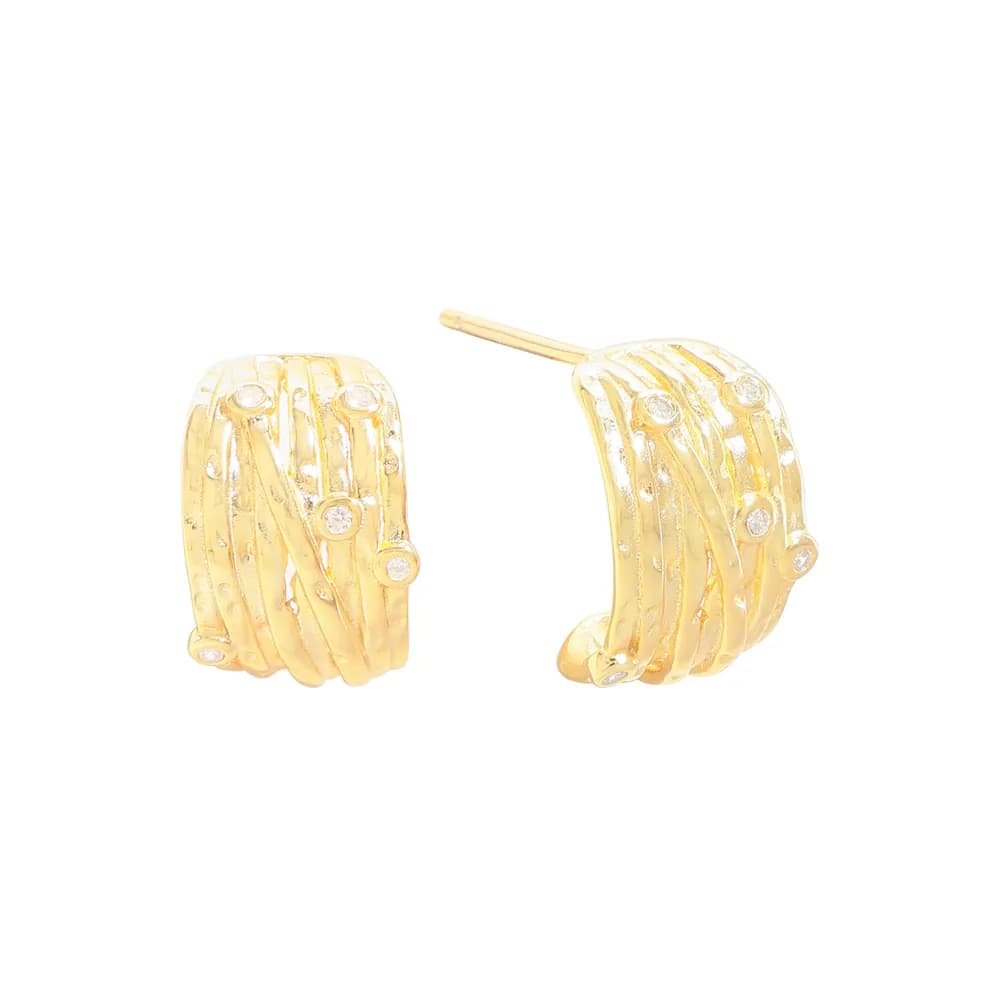 Multi-Band Hoop Earrings in Gold — Sterling silver