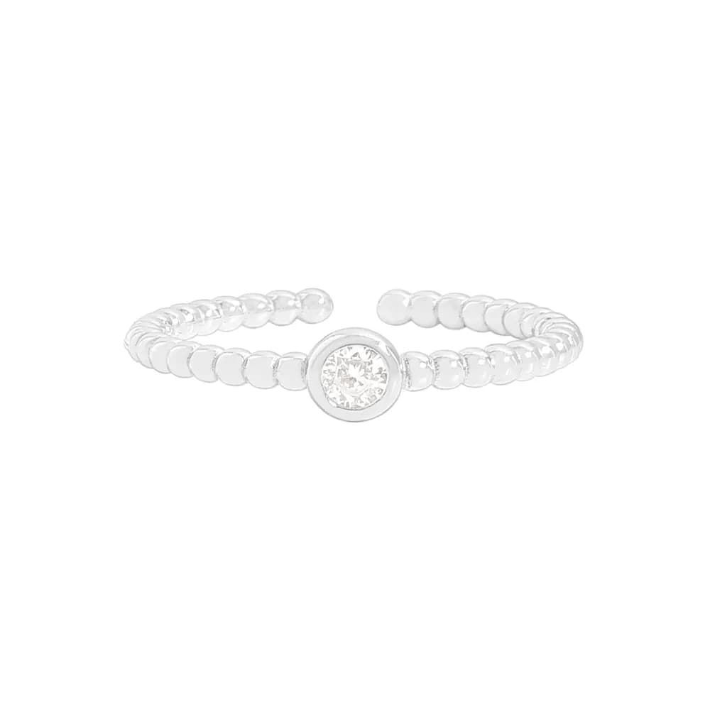 Beaded Band Ring in Silver — Sterling silver