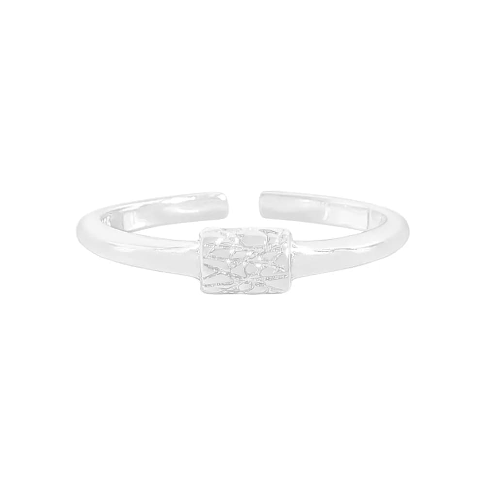 Crackle Bar Ring in Silver — Sterling silver