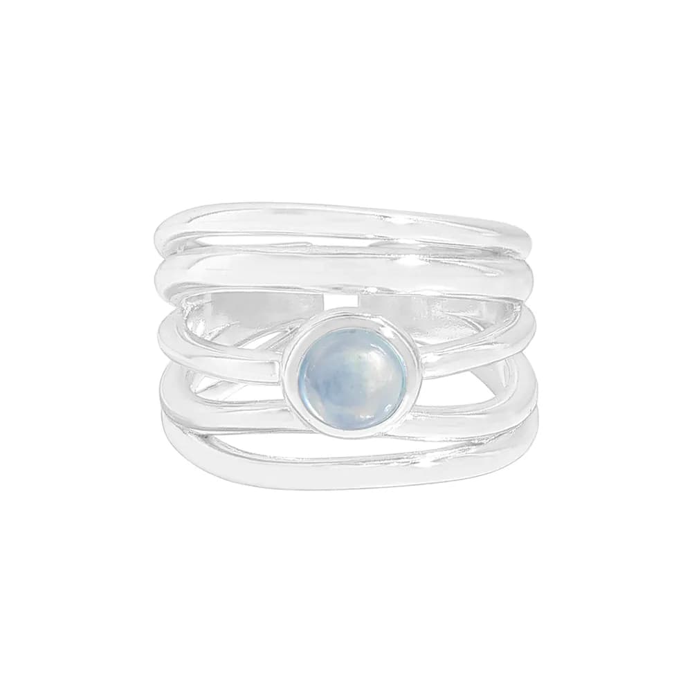 Moonstone Stack Ring in Silver — Sterling silver