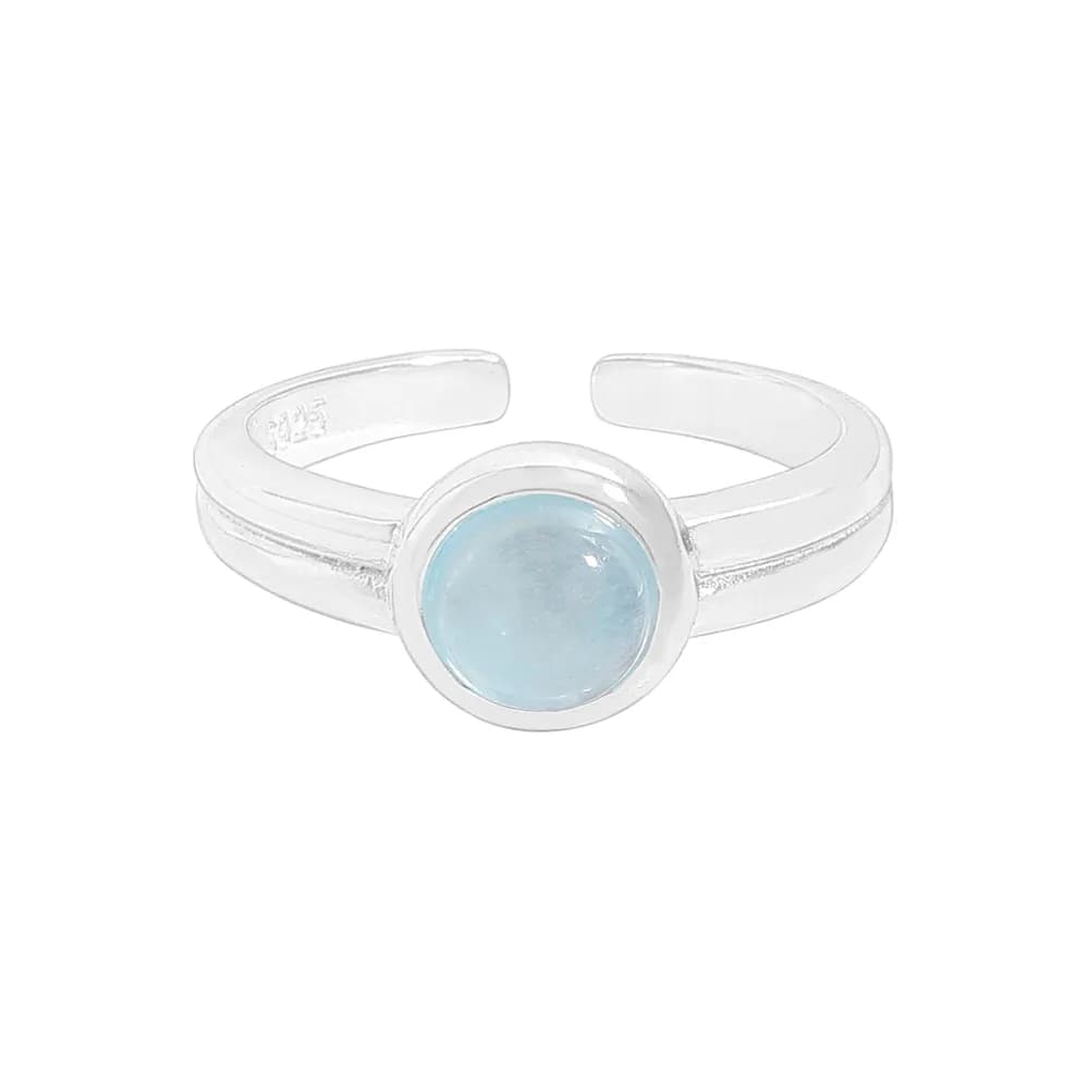 Blue Cabochon Ring in Silver — Sterling silver