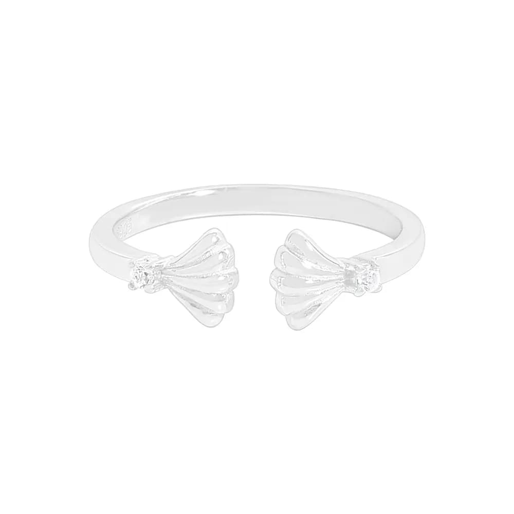 Fan Shell Open Ring in Silver — Sterling silver