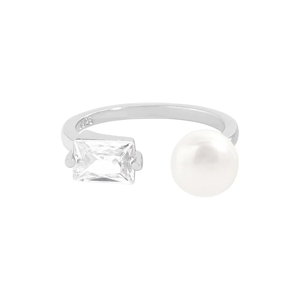 Emerald Cut Ring in Platinum — Sterling silver