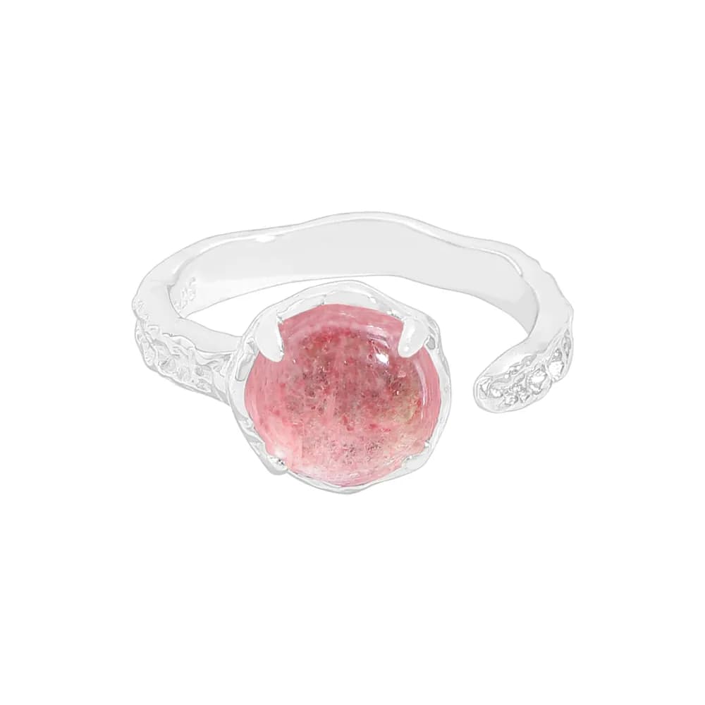 Pink Cabochon Ring in Silver — Sterling silver