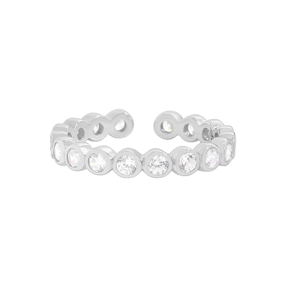 Circle Bezel Ring in Platinum — Sterling silver