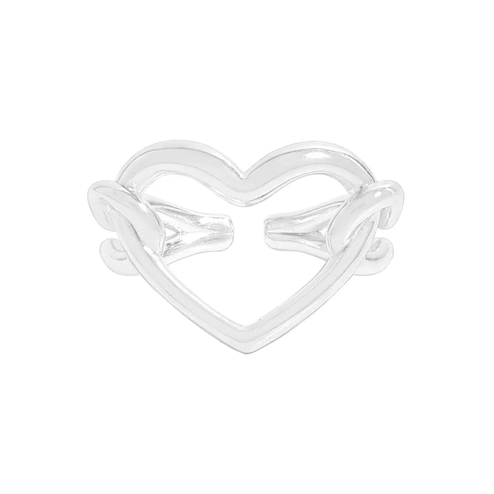 Open Heart Ring in Silver — Sterling silver