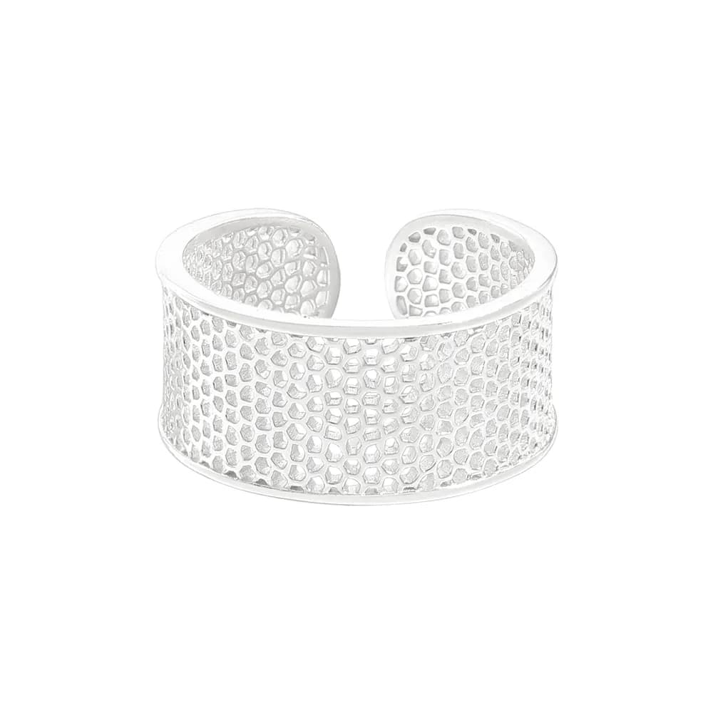 Honeycomb Mesh Ring in Silver — Sterling silver