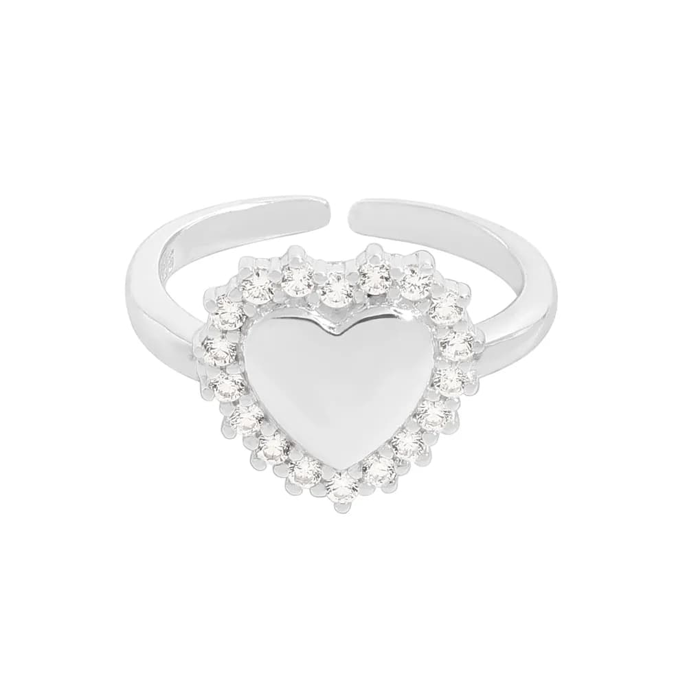 Heart Halo Ring in Silver — Sterling silver