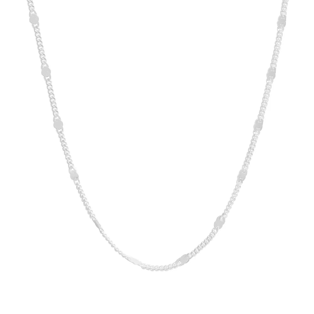 Layered Chain Necklace in Glitter Chain — Sterling silver