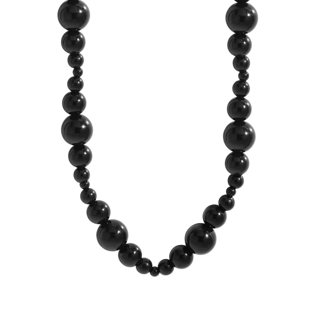 Beaded Sterling Silver Necklace in Platinum — Sterling silver