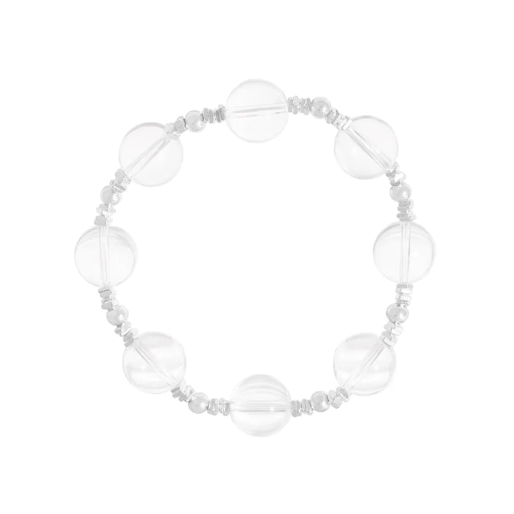 Crystal Bead Bracelet in Silver — Sterling silver