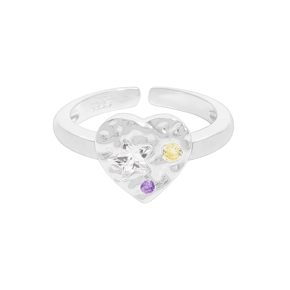 Heart Gem Ring in Silver — Sterling silver
