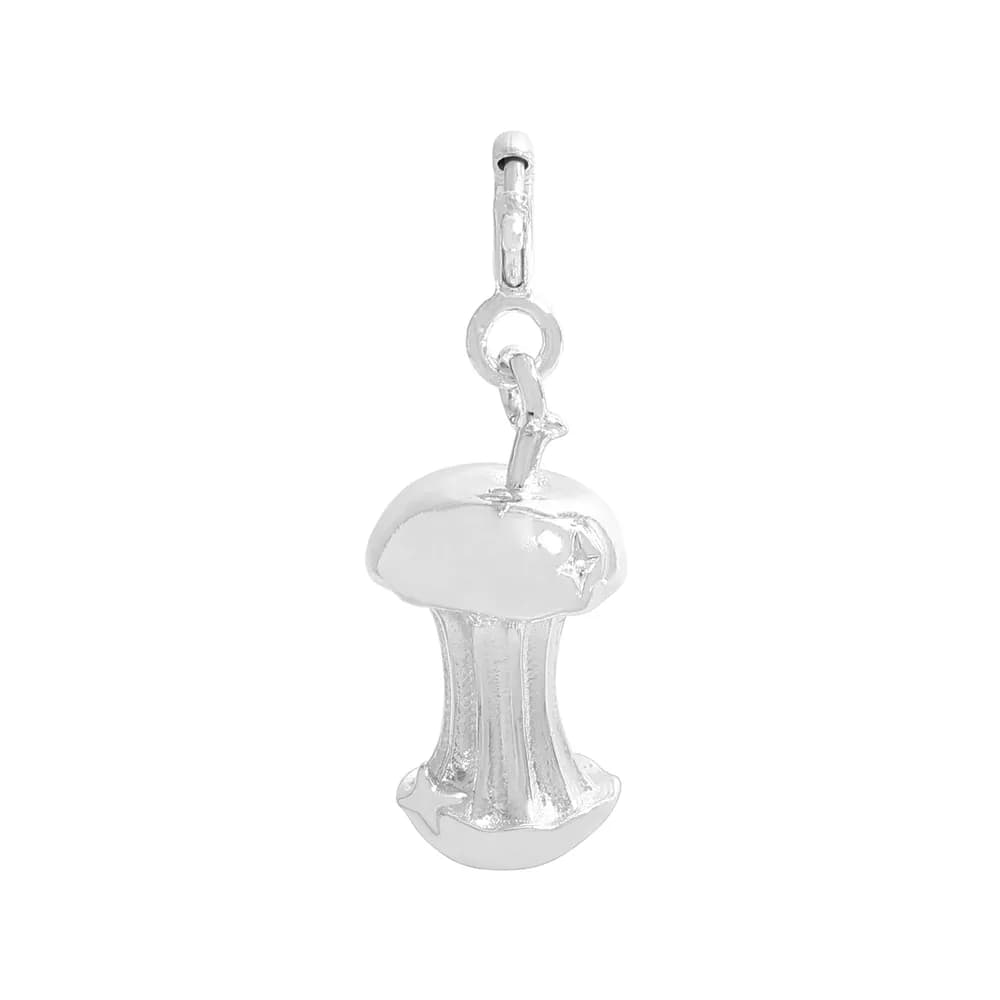 Mushroom Charm Pendant in Silver — Sterling silver
