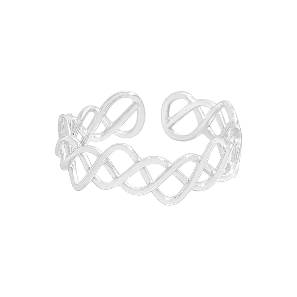 Interwoven Ribbon Ring in Silver — Sterling silver