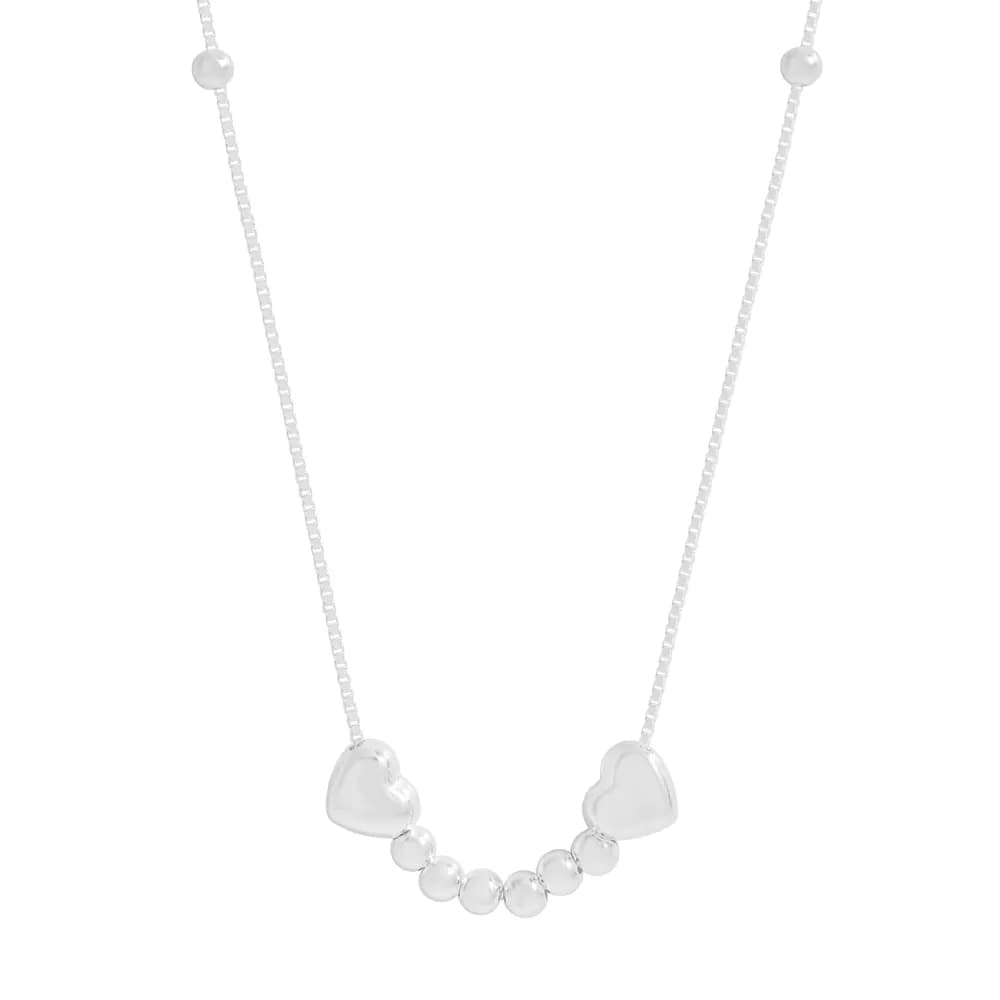Heart Bead Necklace in Silver — Sterling silver
