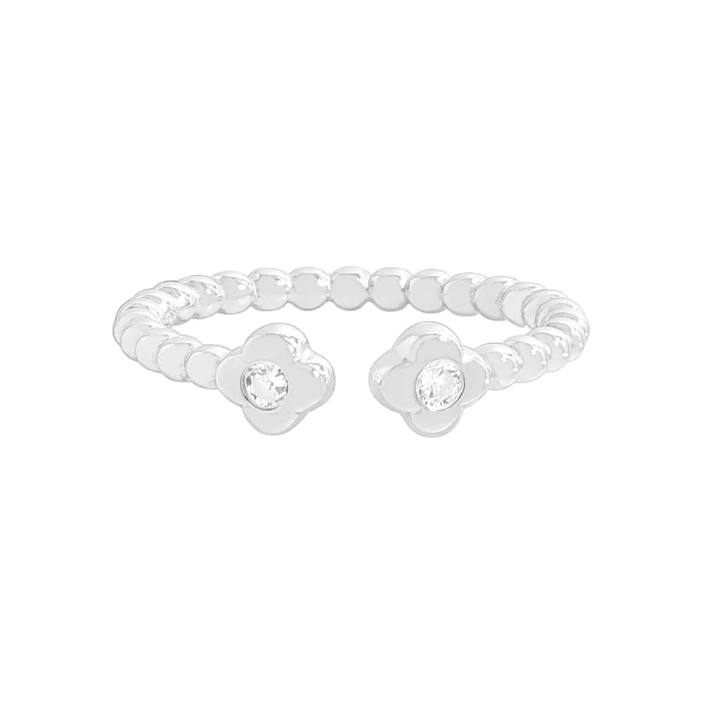 Floral Bead Ring in Silver — Sterling silver