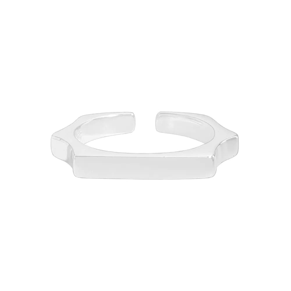 Rectangular Bar Ring in Silver — Sterling silver