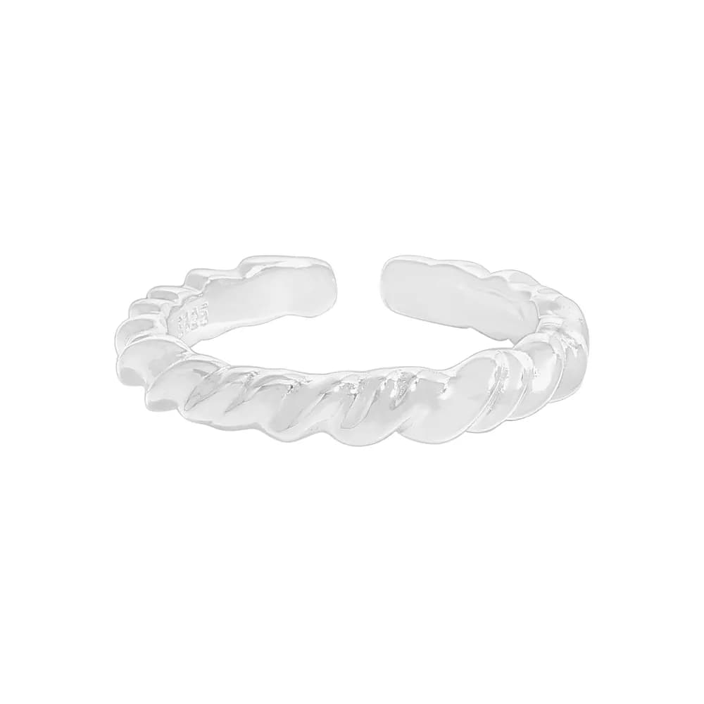 Twisted Rope Ring in Silver — Sterling silver