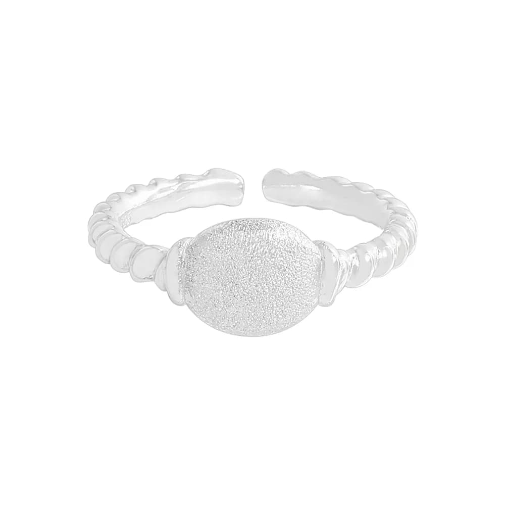 Textured Disc Ring in Silver — Sterling silver