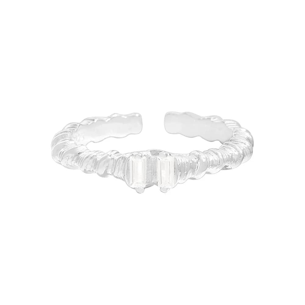 Ribbed Coil Ring in Silver — Sterling silver