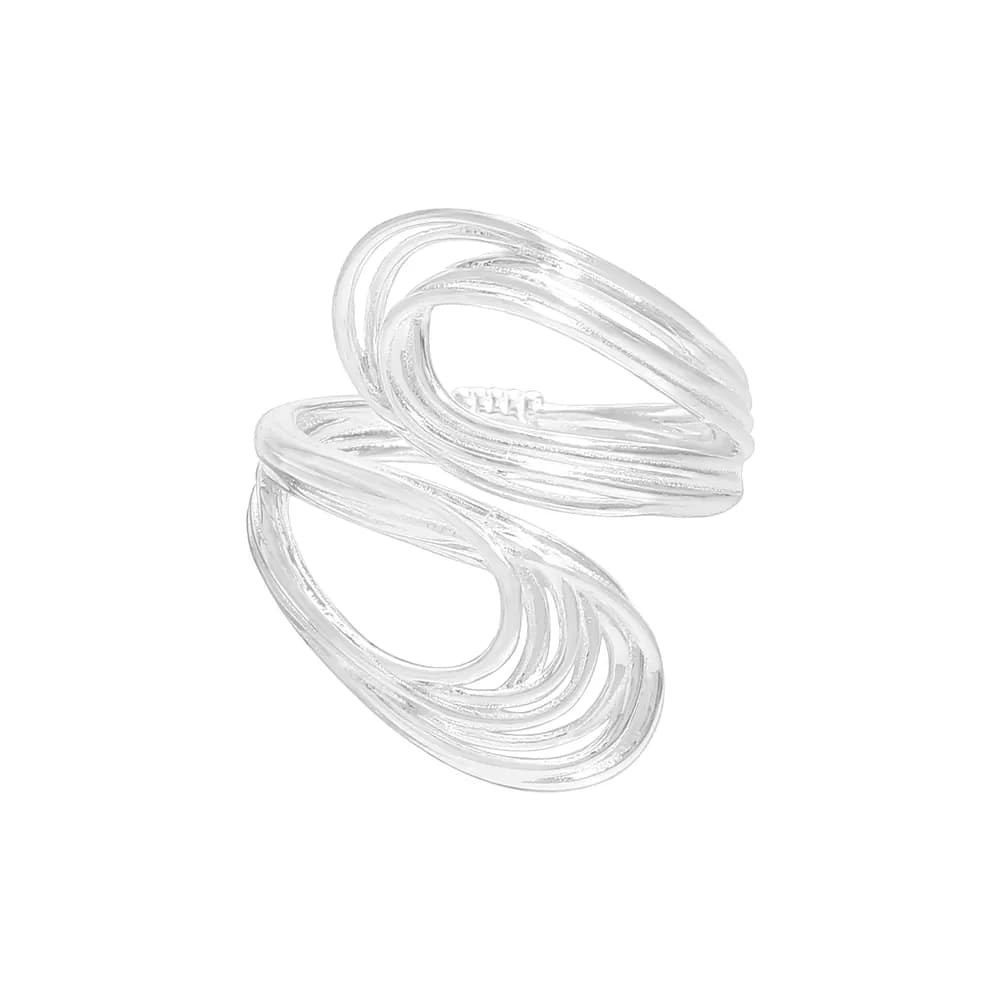 Interlocking Loop Ring in Silver — Sterling silver