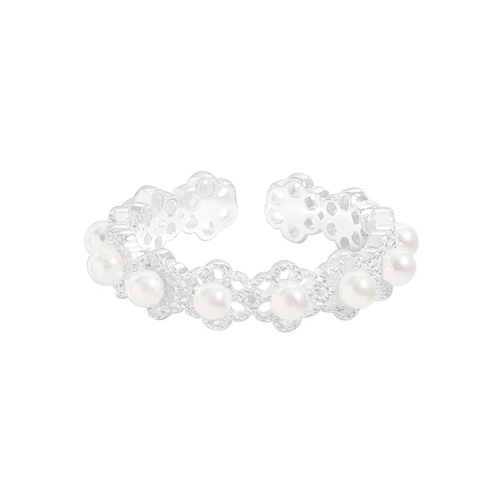 Pearl Lace Ring in Silver — Sterling silver