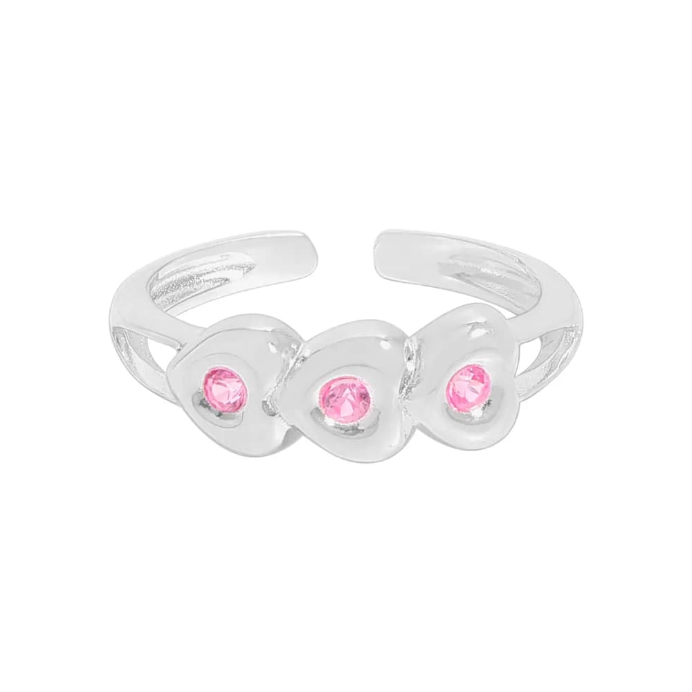 Triple Petal Ring in Silver — Sterling silver