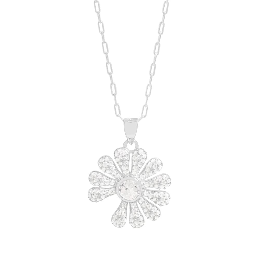Daisy Petal Necklace in Silver — Sterling silver