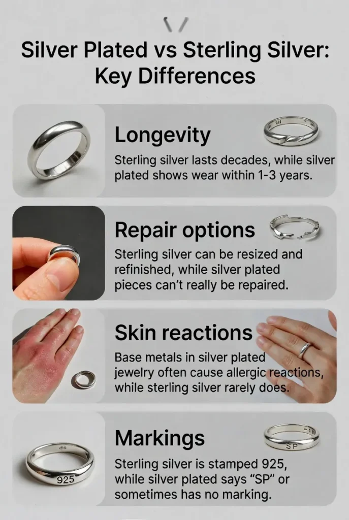 Silver Plated vs Sterling Silver Key Differences