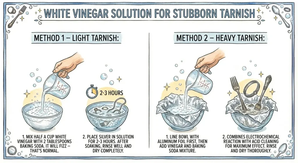 White Vinegar Solution for Stubborn Tarnish White Vinegar Solution for Stubborn Tarnish